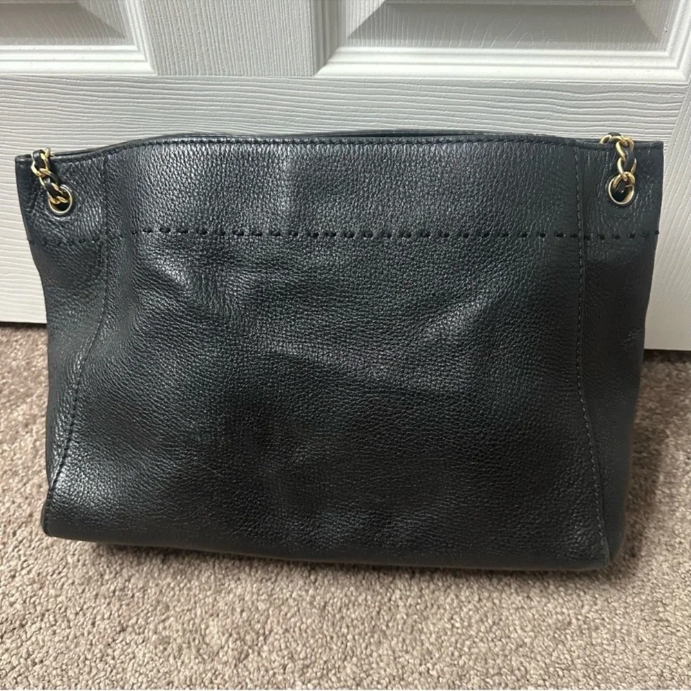 Tory Burch Black Shoulder Bag with Gold Accents